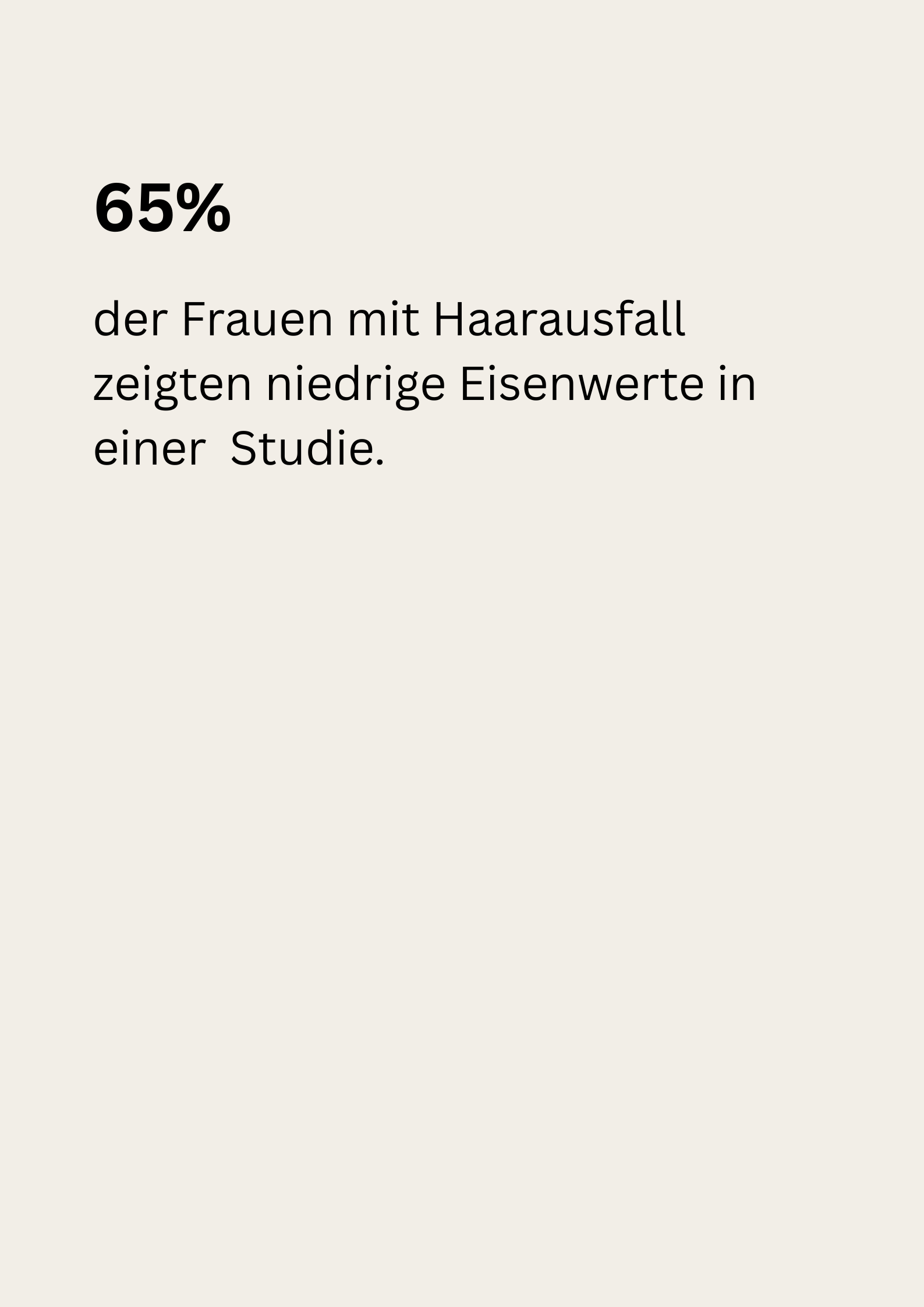 65% der Frauen mit Haarausfall zeigten niedrige Eisenwerte